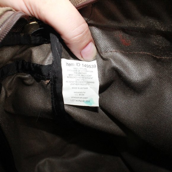 LL Bean Green Leather Brown Trim Embroidered "JGP" Messenger Bag Work - Picture 8 of 11